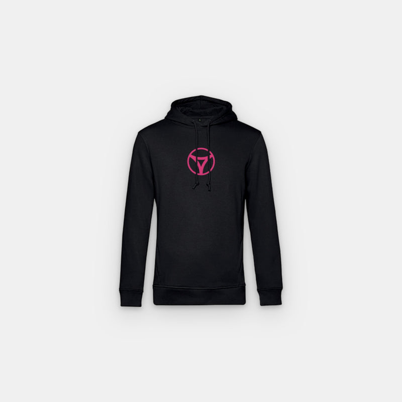 myRacket Hoodie in Schwarz mit pinkem Logo