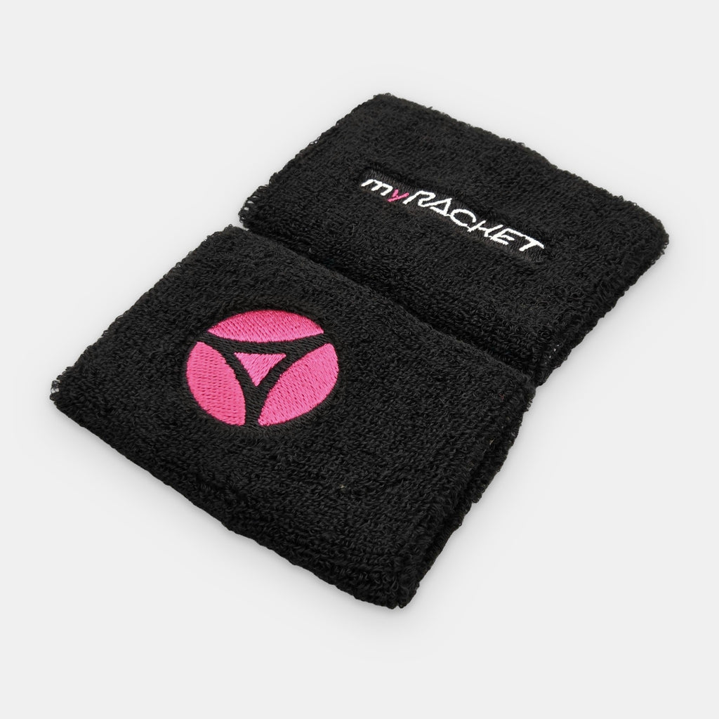 Potítko myRacket Sweat it – čierne s ružovým logom